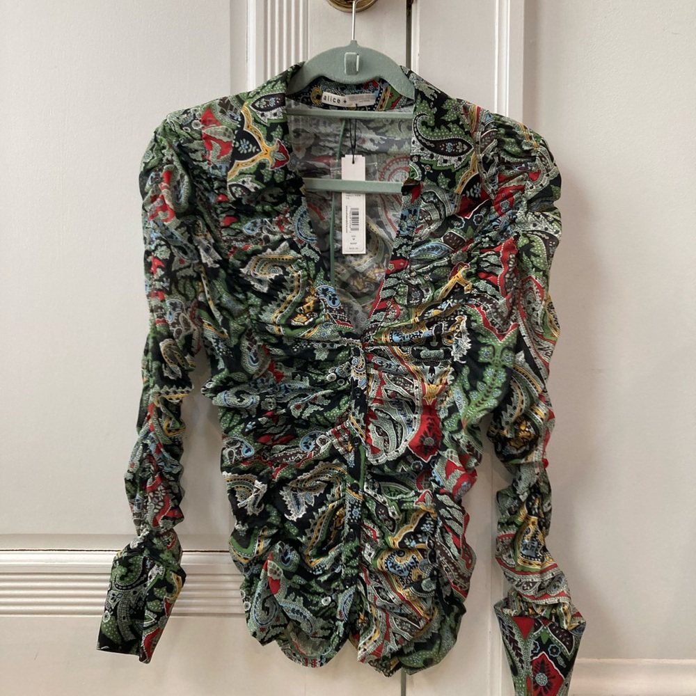 Alice + Olivia Multicolor Paisley Blouse